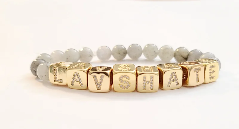 Geometric Charm Bracelet-LA VS HATE Labradorite Bracelet